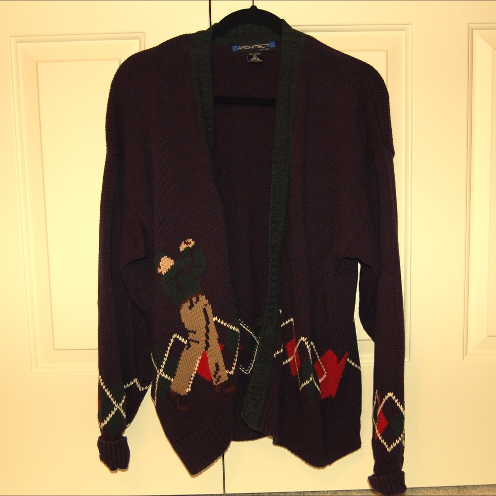 Vintage golfer cardigan